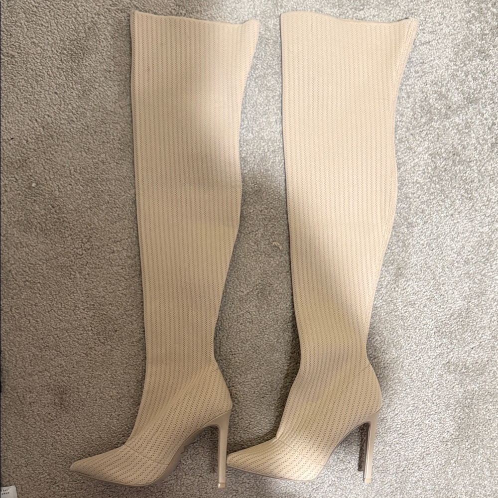 Steve Madden Beige Over-the-Knee Boots